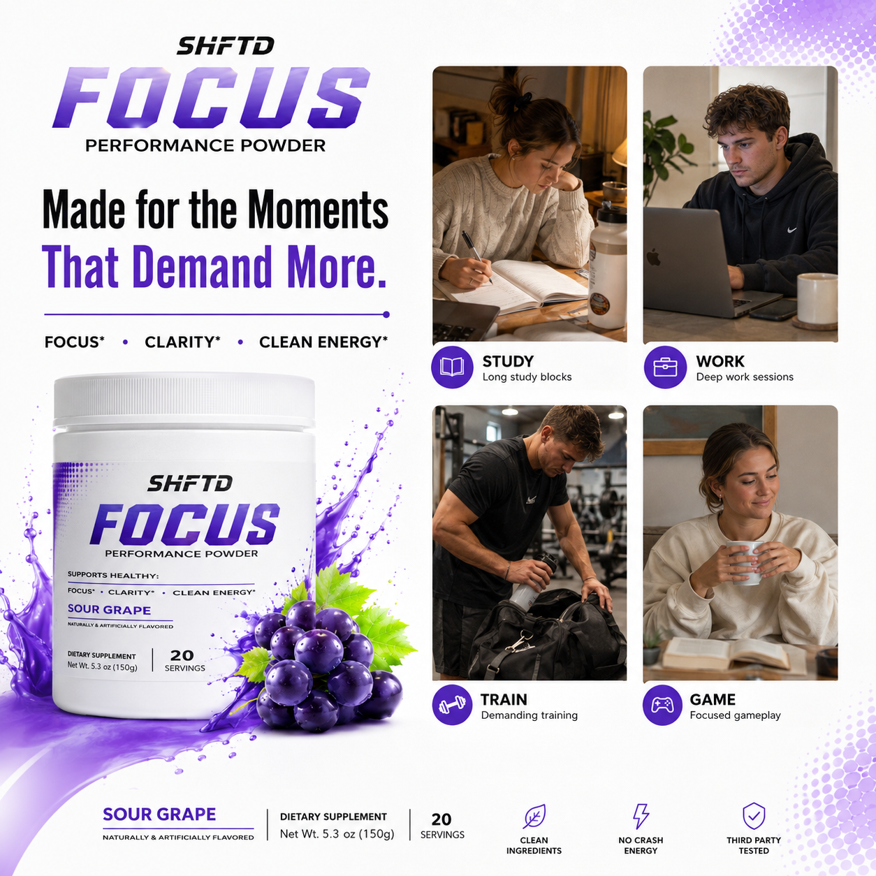 SHFTD™ Focus Performance Powder - Sour Grape
