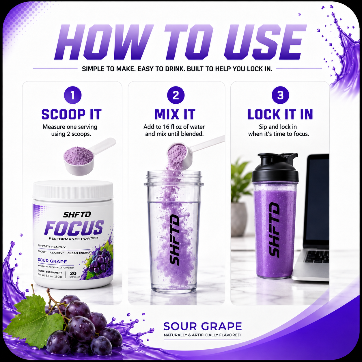 SHFTD™ Focus Performance Powder - Sour Grape