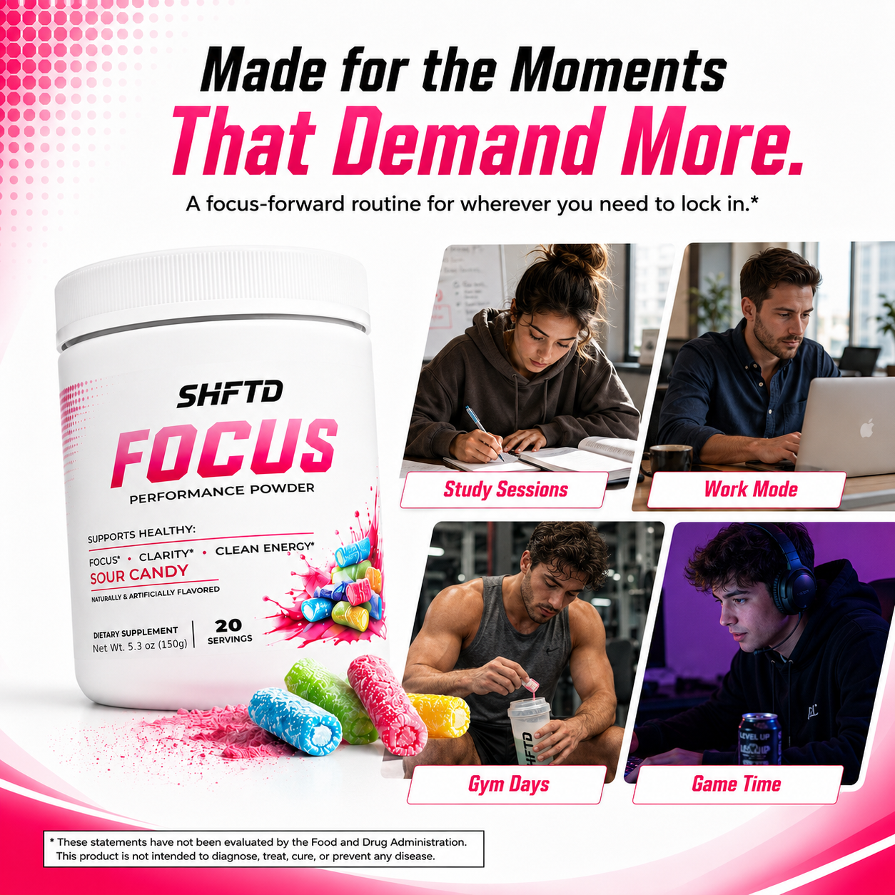 SHFTD™ Focus Performance Powder - Sour Candy